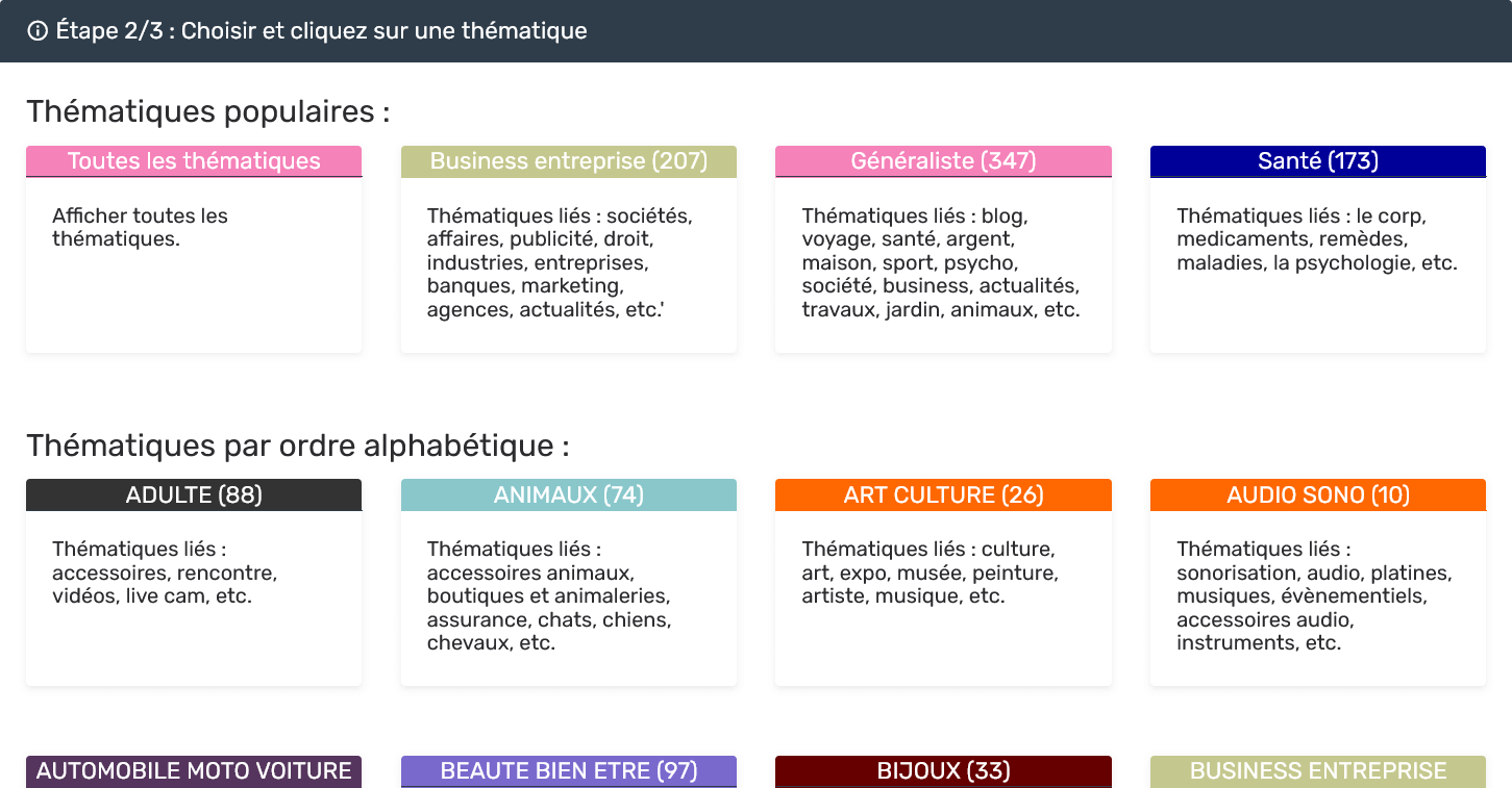 Thématiques proposée par Linksgarden