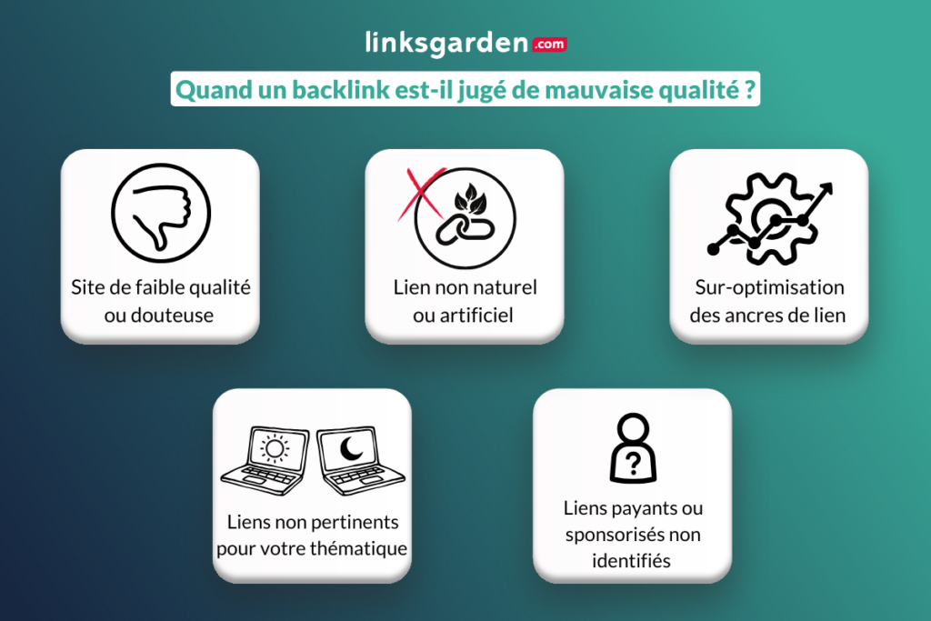 Quand un backlink est-il jugé de mauvaise qualité ?